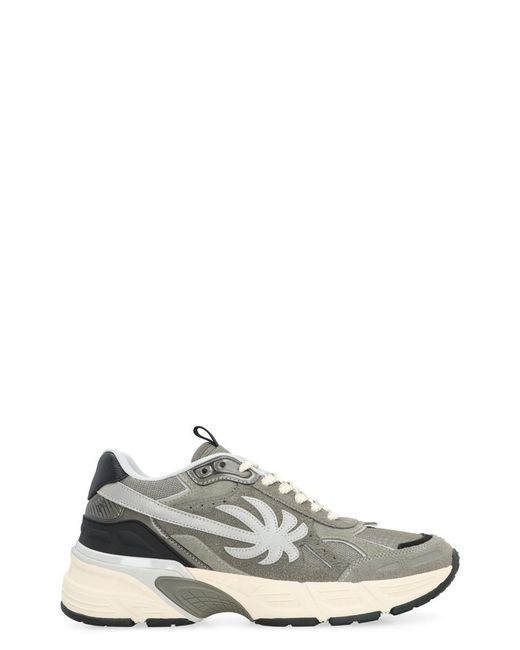 Palm Angels White Leather And Fabric Low-top Sneakers for men