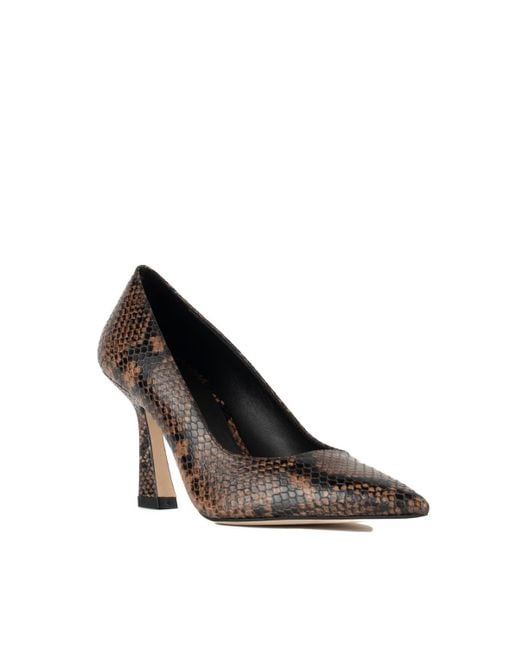 Stuart Weitzman Brown Vinnie 85 Pump Classic Snake Espresso