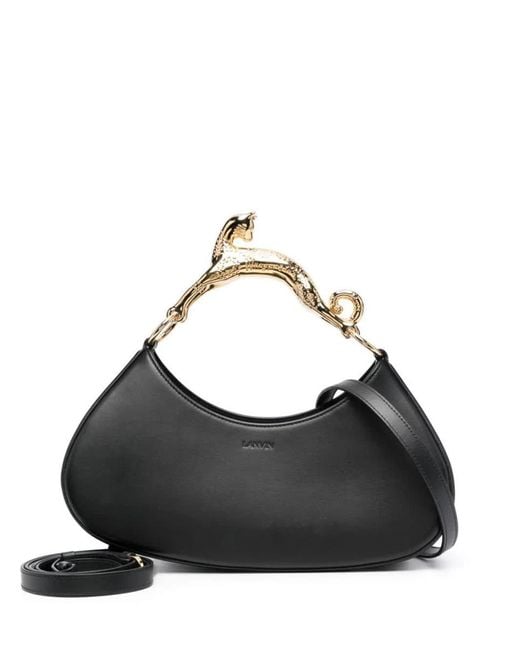 Lanvin Black Large Hobo Bag With Cat Handle Bags