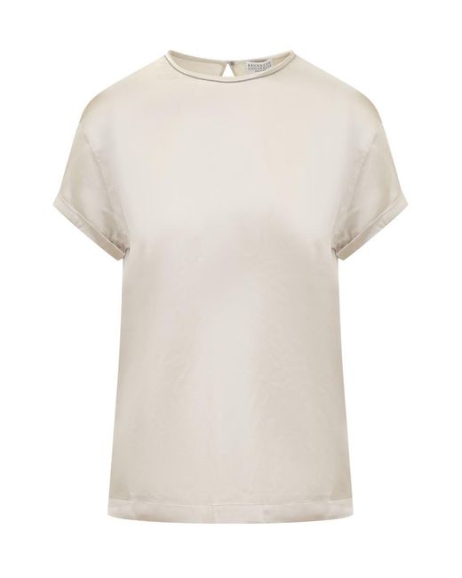 Brunello Cucinelli White Monile T-Shirt