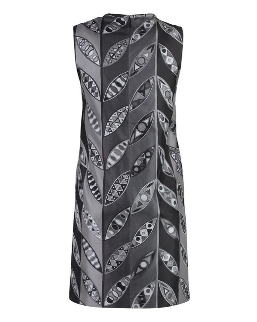 Emilio Pucci Black Printed Silk Dress
