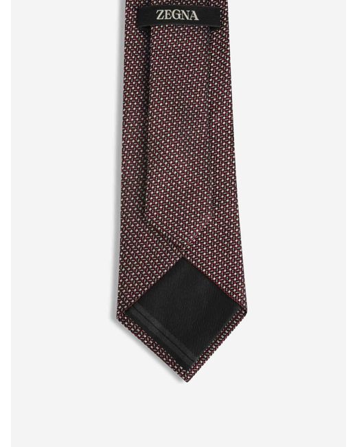 Zegna Purple Geometric Pattern Tie for men