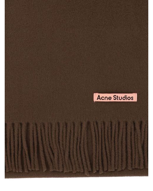 Acne Brown Fringed Scarf for men