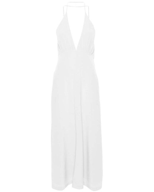 Totême  White Double-Halter Silk Dress
