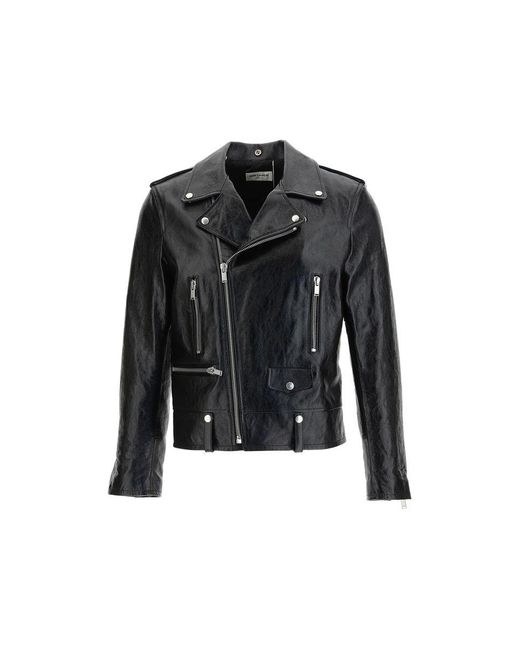 Saint Laurent Black Leather Jackets