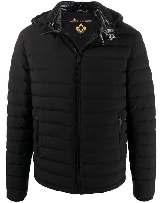 Moose Knuckles Synthetic Padded Hooded Jacket in Black for Men - Save 45% |  Lyst