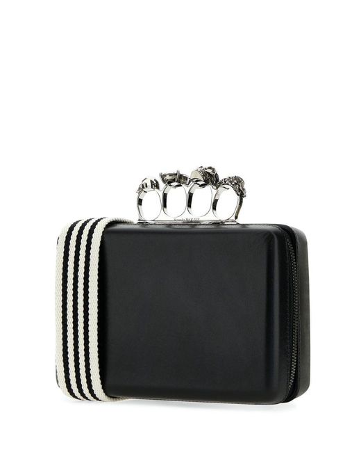Alexander McQueen Black Twisted Leather Clutch Bag for men