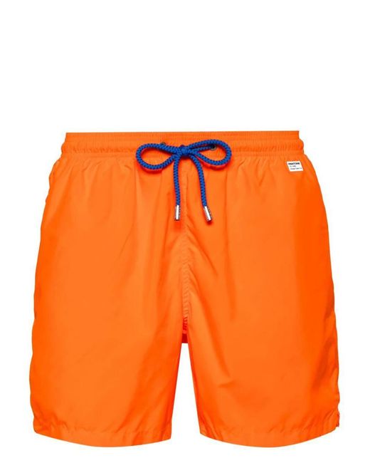 Mc2 Saint Barth Orange X Pantonetm Drawstring-waist Swim Shorts for men