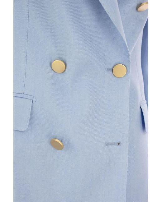 Tagliatore Blue Linen Suit