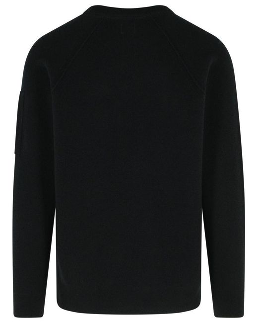 C P Company Black Grs' Wool Blend Sweatshirt for men