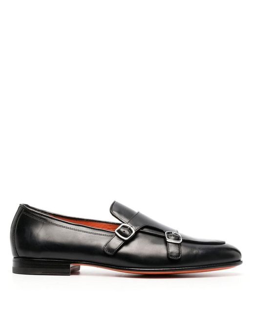 Santoni Logo Shoes in Black for Men | Lyst