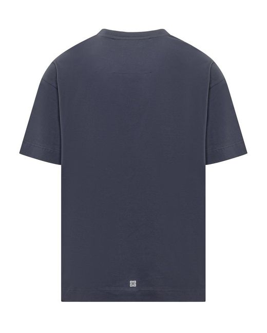 Givenchy Blue Cotton T-shirt With Pocket for men