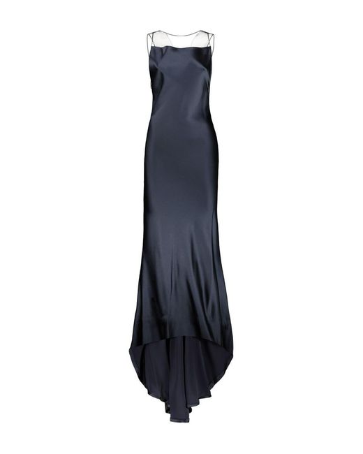 Maison Margiela Blue Satin And Tulle Gown Dress