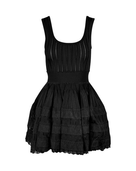 Alaïa Black Crinoline Scoop-neck Stretch-woven Mini Dress