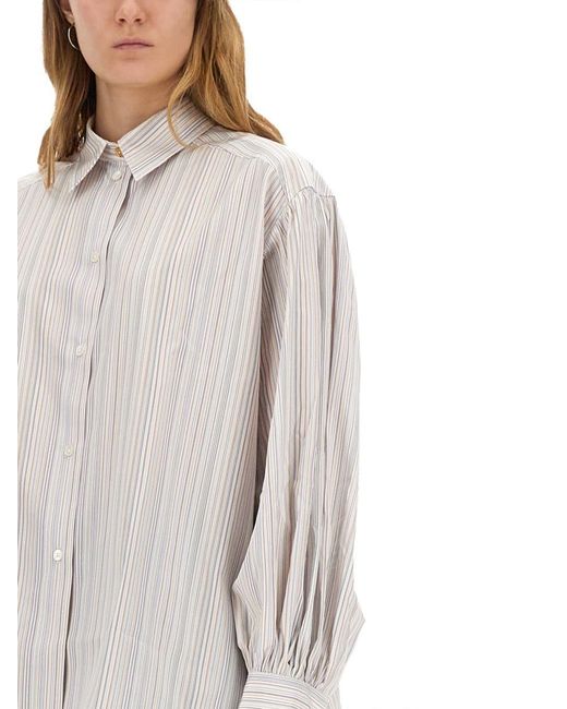 Paul Smith Gray Striped Cotton Shirt