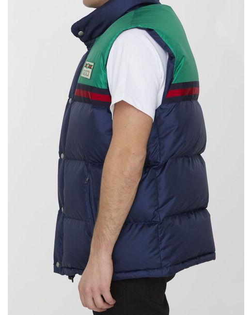 Gucci Blue Nylon Padded Vest for men