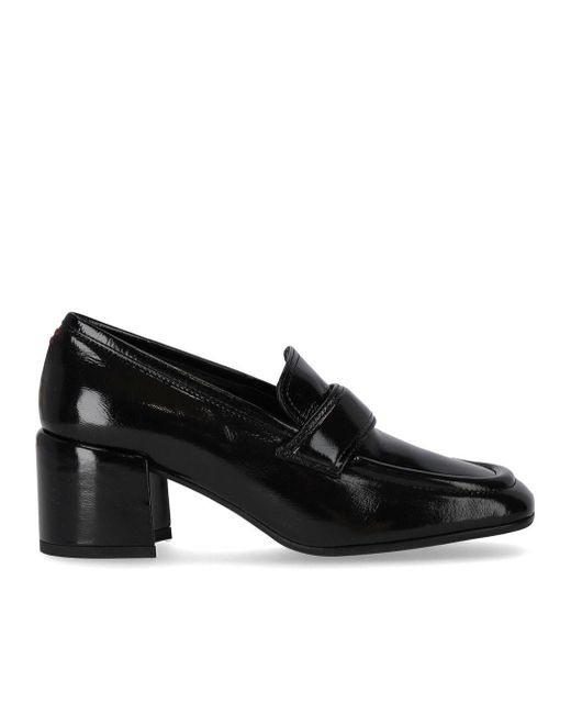 Halmanera Black Glaze Heeled Loafer