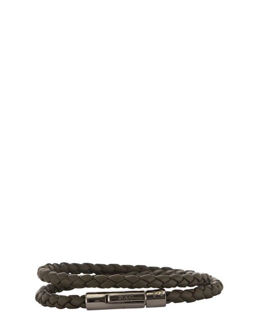 Tod's Black Mycolors 2-Turn Leather Bracelet for men