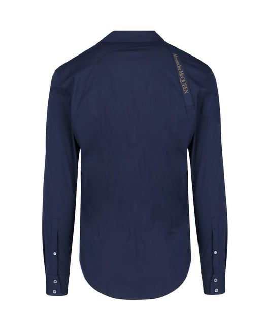 Alexander McQueen Blue 'herness Selvedge' Shirt for men