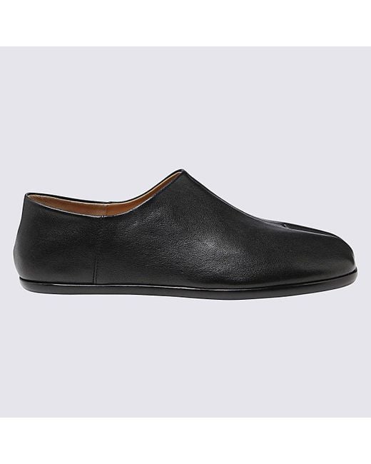 Maison Margiela Black Leather Tabi Loafers for Men | Lyst