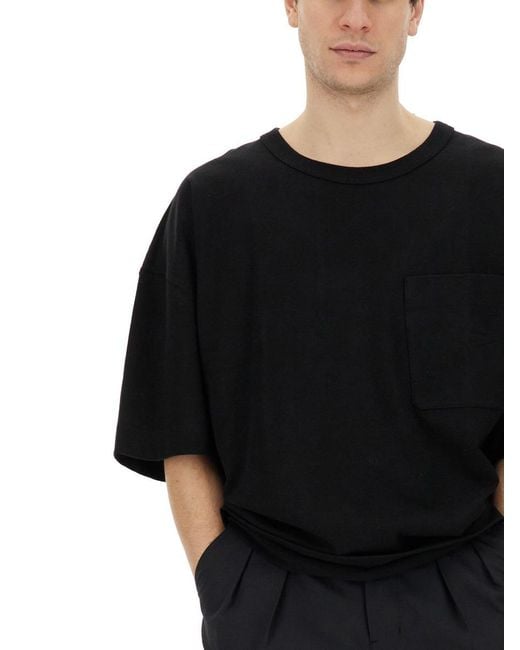 Lemaire Black Boxy Fit T-Shirt for men