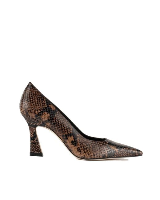 Stuart Weitzman Brown Vinnie 85 Pump Classic Snake Espresso
