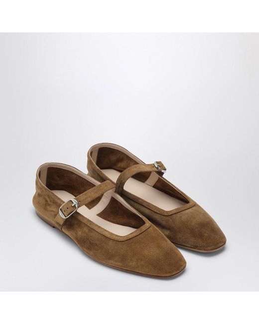 Le Monde Beryl Suede Mary Jane Ballerina in Brown | Lyst