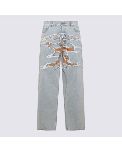 Y. Project Gray Light Cotton Denim Jeans for men