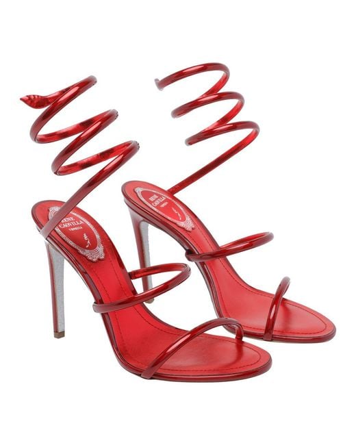 Rene Caovilla Red Sandals
