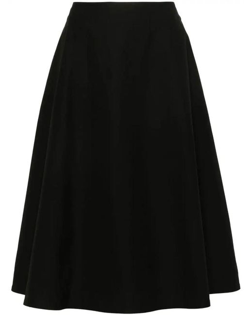 Bottega Veneta Black Flared Midi Skirt