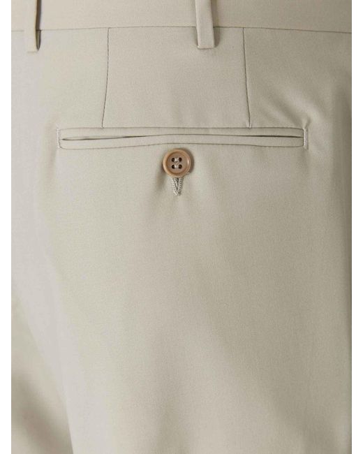 Canali Natural Wool Pleated Trousers for men