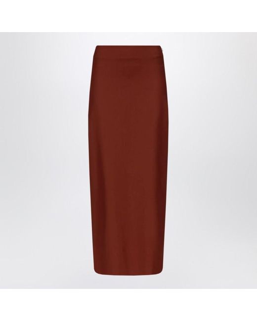 Loulou de Saison Red Samos Lds Burgundy Pencil Skirt