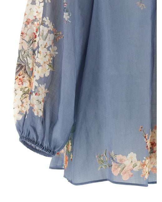 Zimmermann Blue 'Cascadian Billow' Blouse