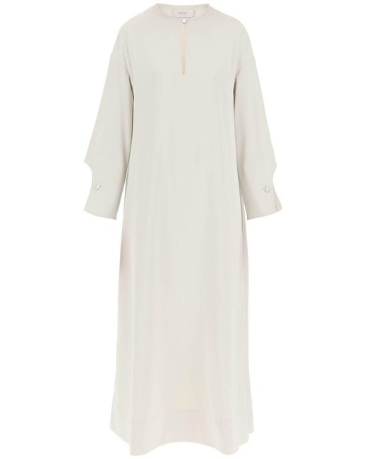 Agnona White Cady Caftan Dress