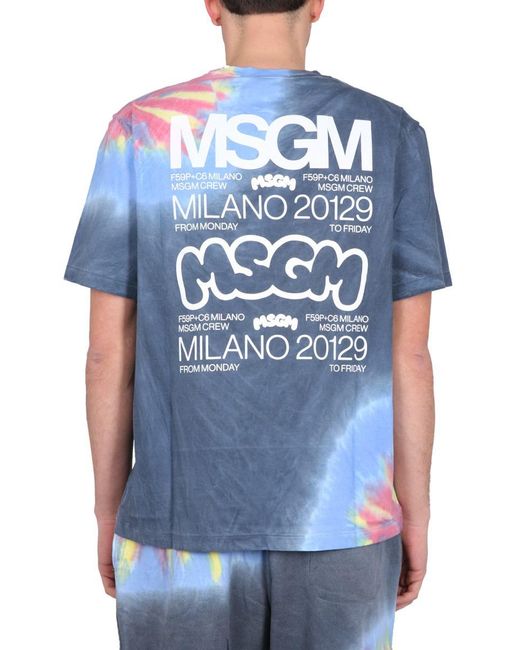 MSGM Blue X Butter Studio T-shirt for men