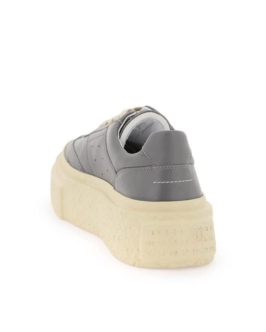 MM6 by Maison Martin Margiela Gray Chunky Sole Gambetta Sneakers With