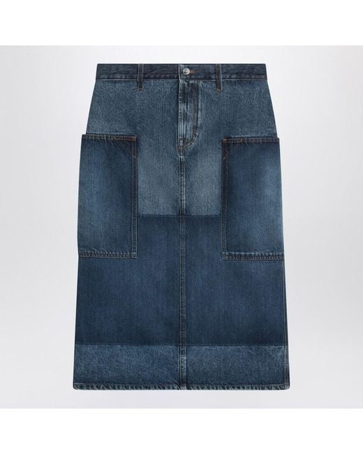 Gucci Blue Patchwork Mini Denim Skirt