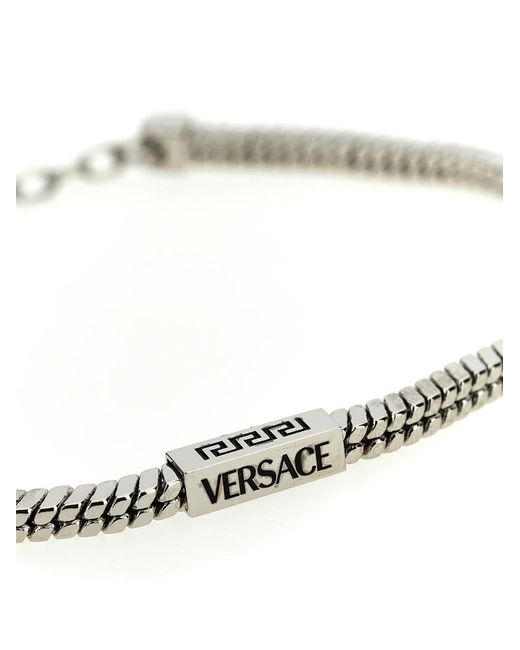 Versace Metallic Logo Metal Bracelet for men