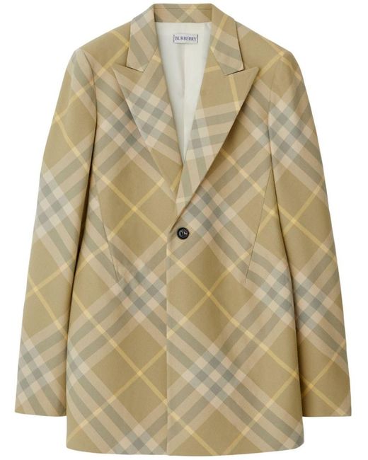Burberry Natural Wool Single-Breasted Blazer Jacket