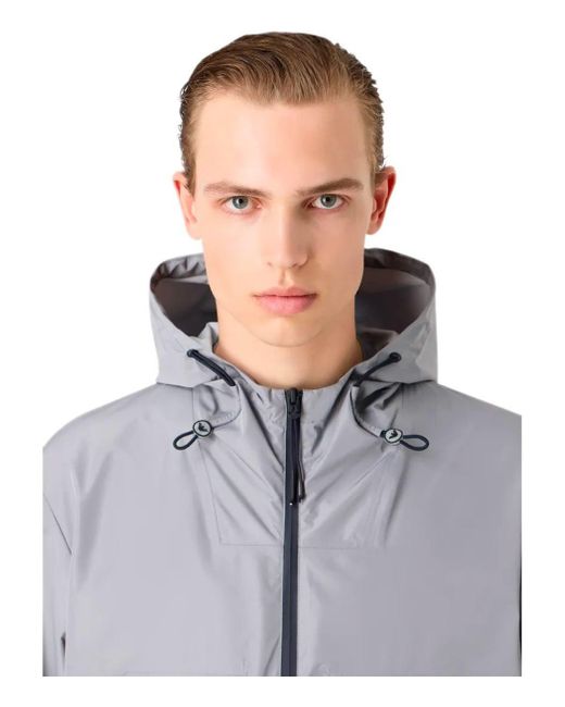 Emporio Armani Gray Travel Essential Hooded Jacket for men