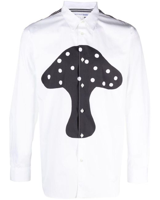 Comme des Garçons White Graphic-print Cotton Shirt for men