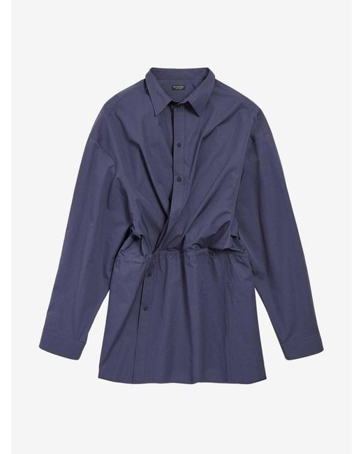 Balenciaga Blue Mini Shirt Dress