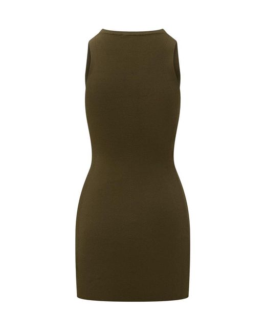 DIESEL Green Fitted Dress With Metallic Logo