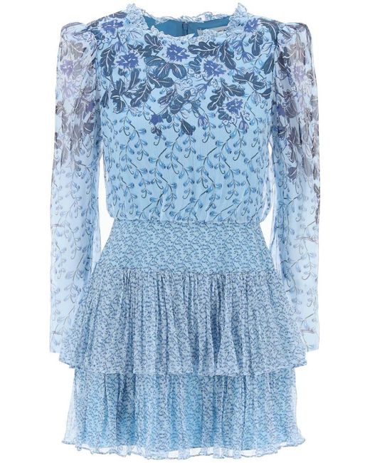 Saloni Blue "mini Chiffon Dress Ava B In