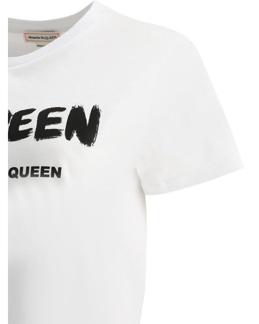 Alexander McQueen White Alexander Mc Queen Graffiti T Shirt