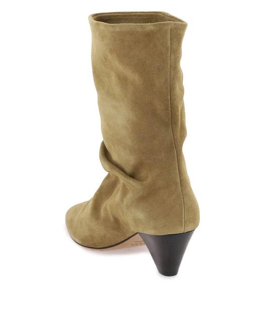 Isabel Marant Green Suede Reachi Ankle Boots
