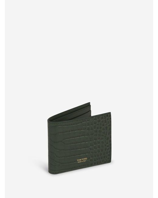 Tom Ford Green Crocodile Leather Wallet for men