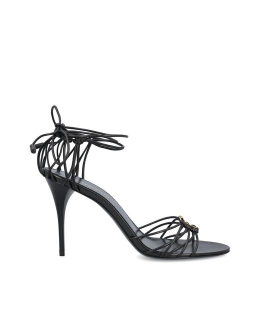 Saint Laurent Sandals in Metallic | Lyst