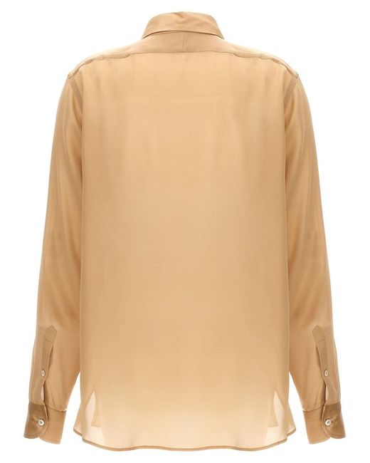 Tom Ford Natural Pleated Plastron Shirt