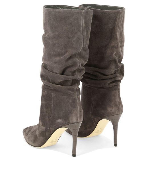 Paris Texas Gray Slouchy 85 Suede Boots